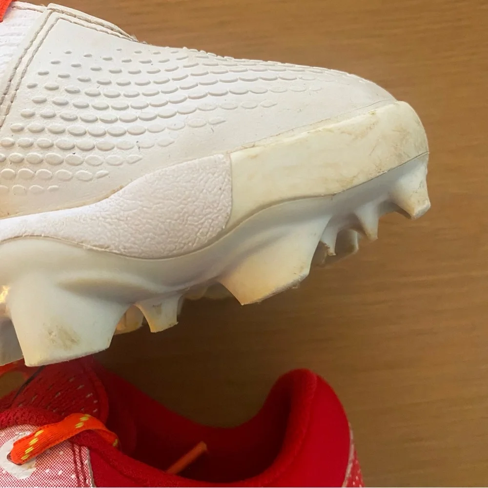 Nike Womens HyperDiamond 4 Pro, Red/ White/ Orange Fire Laces, Sz 7.5 - Picture 5 of 15
